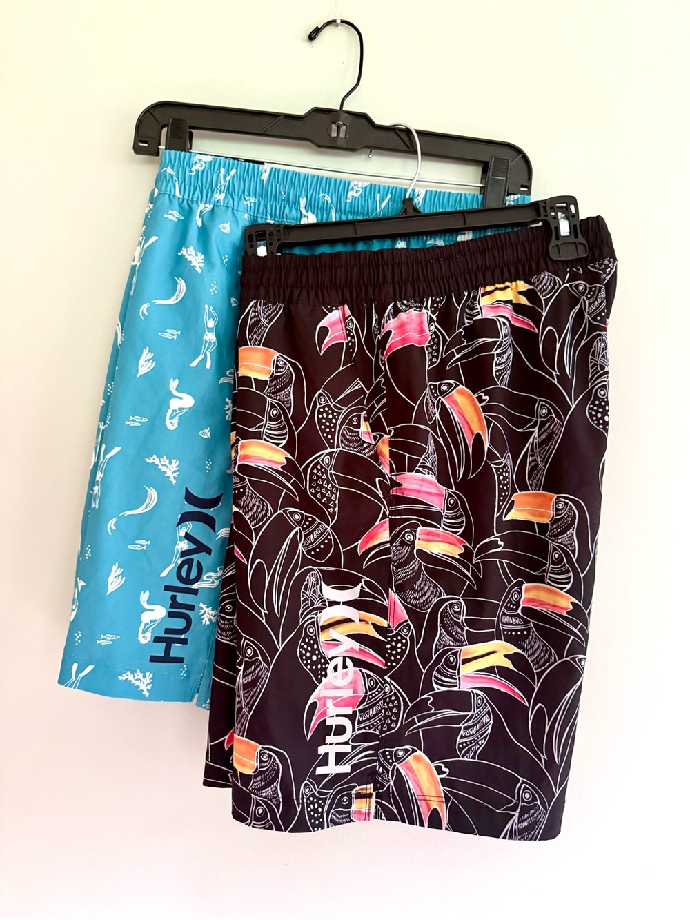 🌊HURLEY Men’s Lot of 2 Swim Trunks With Shorts Liner Size L